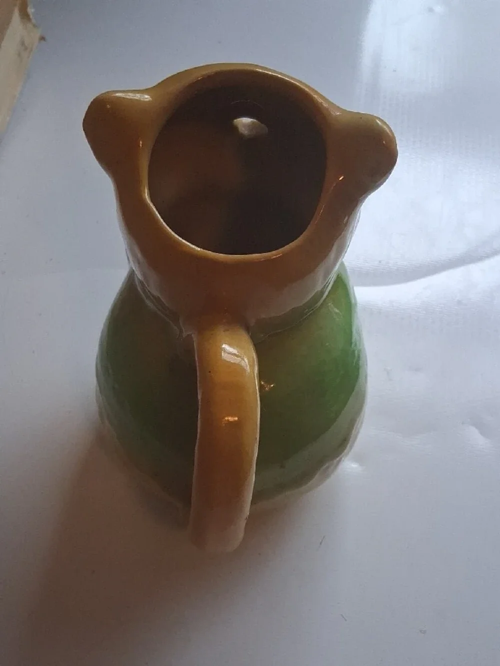 Ceramic Yellow Cat Figurine Planter